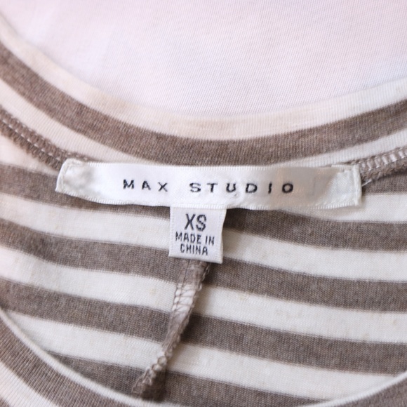 Max Studio Striped Handkerchief Hem Top - Picture 5 of 7